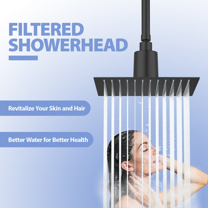 Ultra Thin 8" Square Rain Shower Head 304 Stainless Steel, Wall / Ceiling Mounted