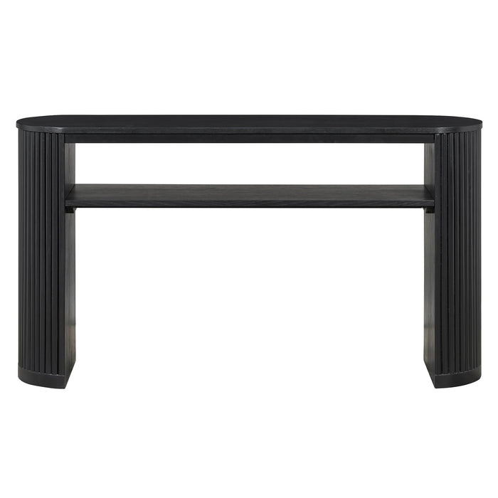 Console Table With Fluted Legs, Open Shelf