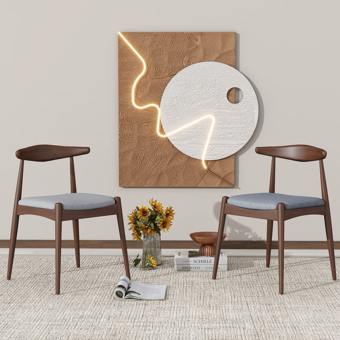 Dining Chairs With Ergonomic Backrest & Comfort Cushions (Set of 2)