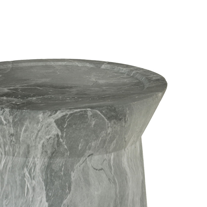Round Outdoor End Table - Marble
