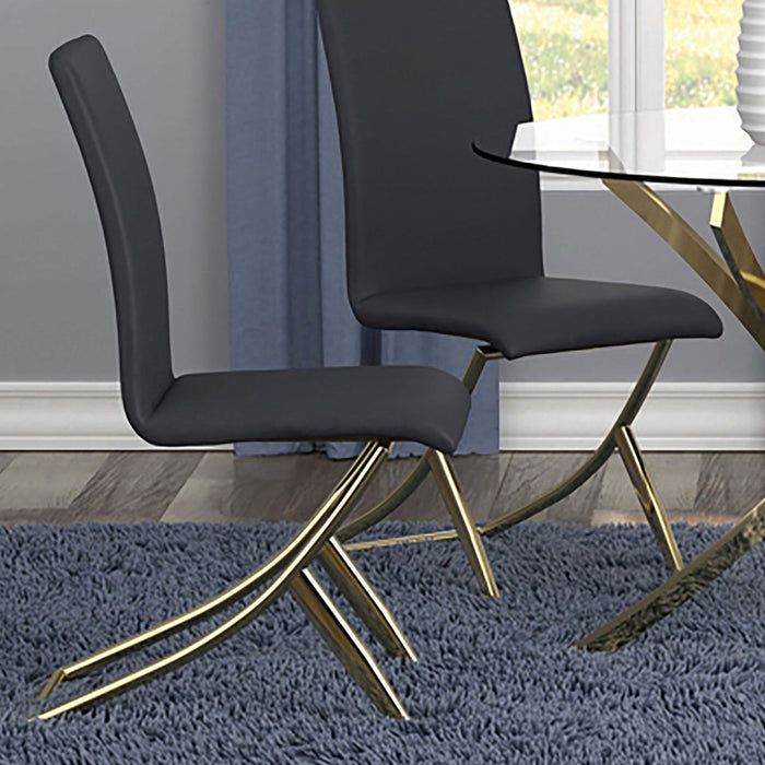 Dining Chairs (Set of 2) - Black / Gold
