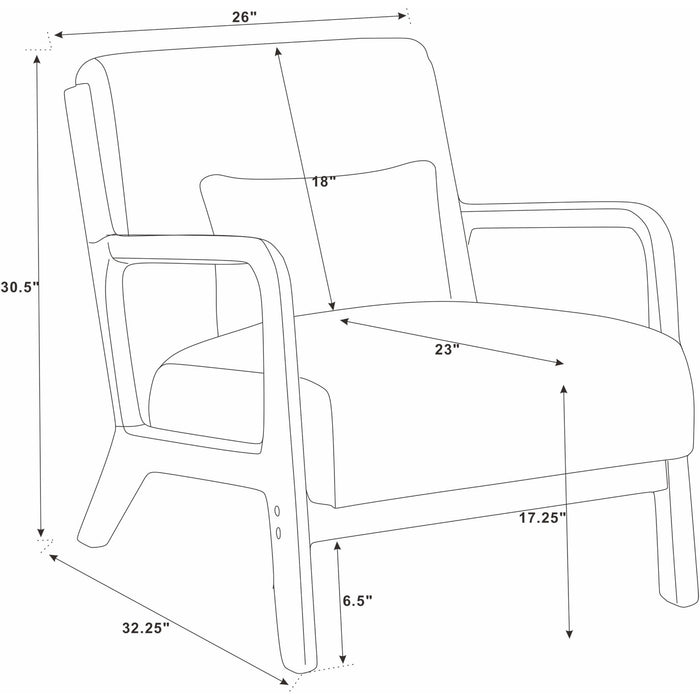 Upholstered Armchair With Back Support Pillow