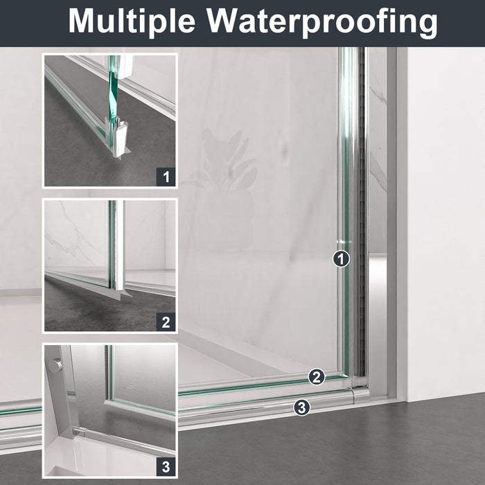 Semi Frameless Circular Pivot Shower Door With 1 / 4" Sgcc Tempered Glass