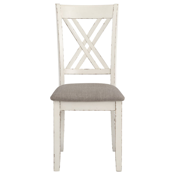 Ebers - 7 Dining Set With 2 Tone Upholstered Chairs - Vanilla White