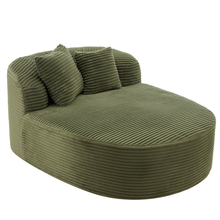 Modern Chaise Lounge Sofa Boneless Couch With Supportive Pillows