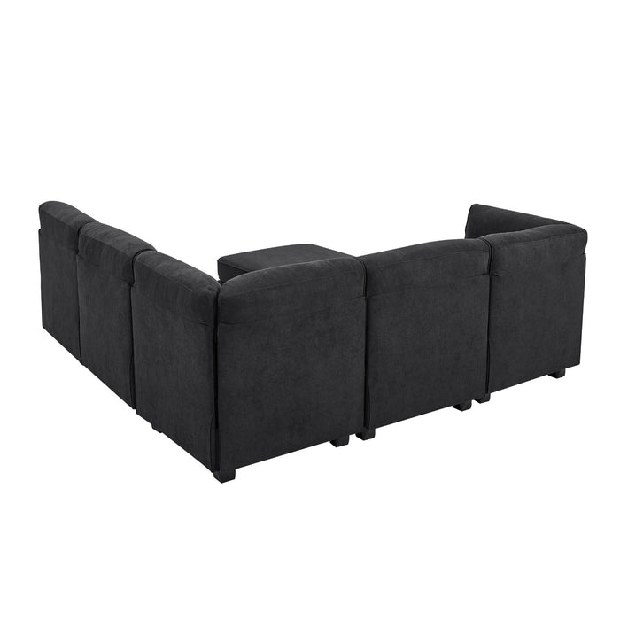 Upholstered Modular Sectional - Black