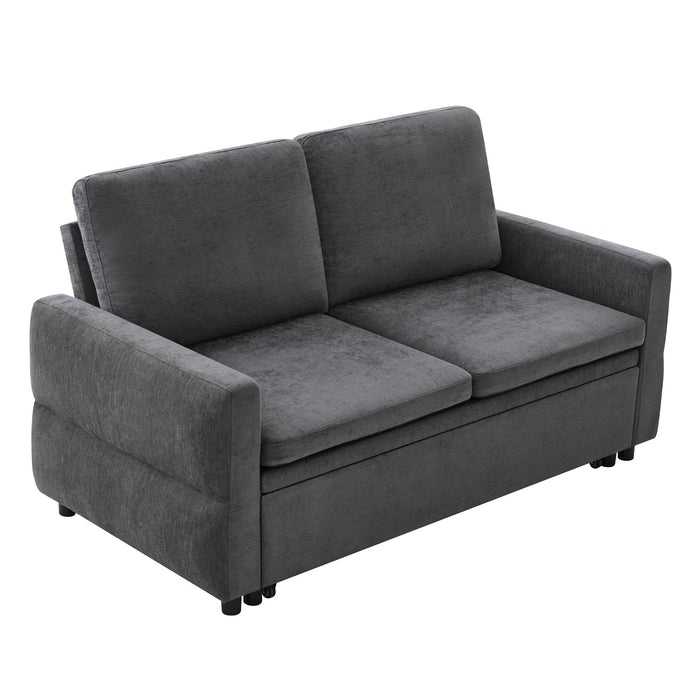 Convertible Sofa Bed Loveseat With Adjustable Backrest And USB Ports