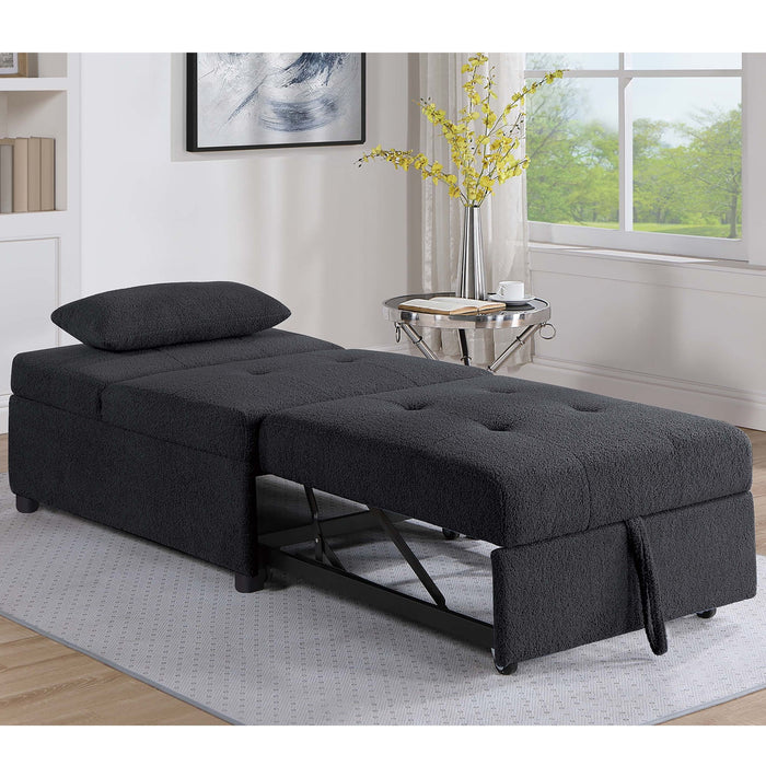 Sleeper Sofa Chair, Convertible Pull Out Bed Couch - Black