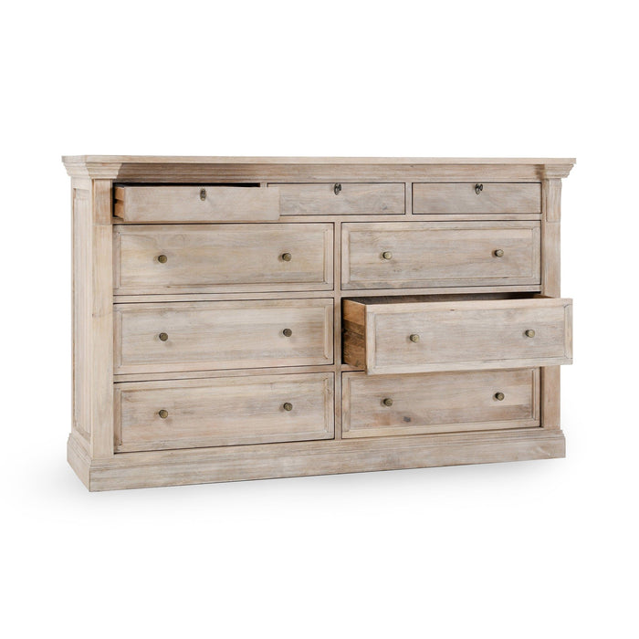 Adelaide - 9 Drawer Dresser - Natural Cream Wash