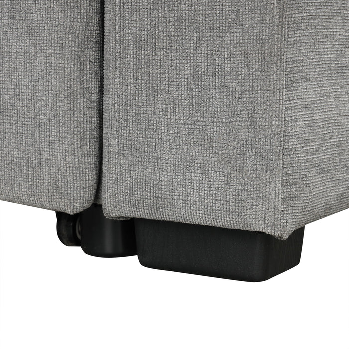 Modern 2 Seater Loveseat Sofa With Pull-Out Bed, Fabric, Built-In USB Ports & Cup Holders