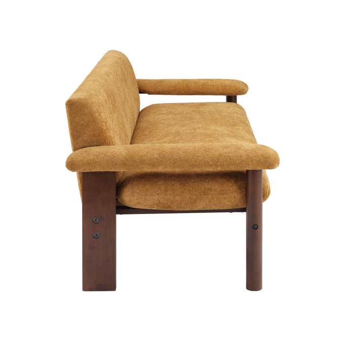 Sofa With Pillow Top Arms, Single Cushion Couch For Living Room - Yellow