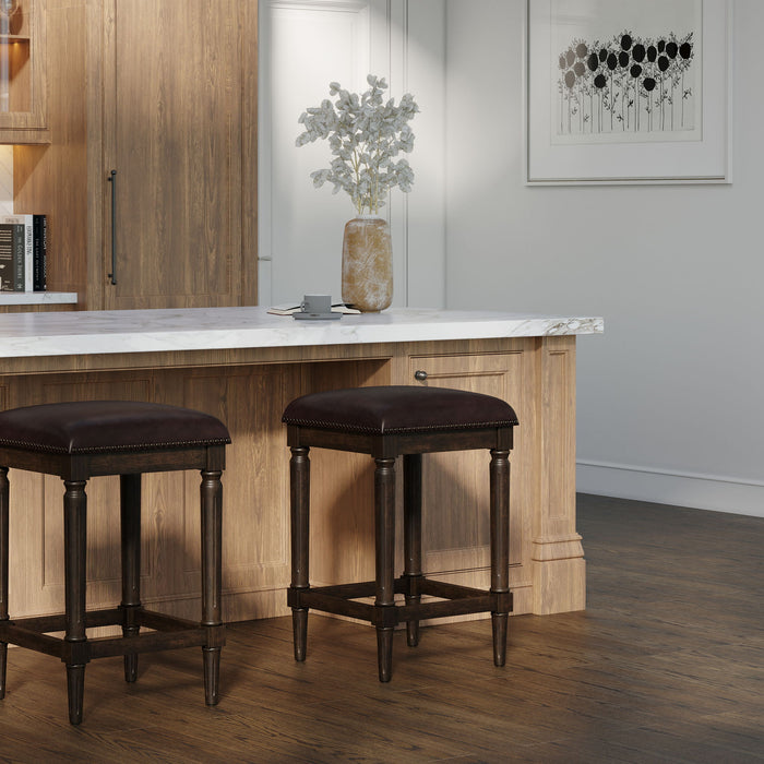Square Stool With Upholstered Seat