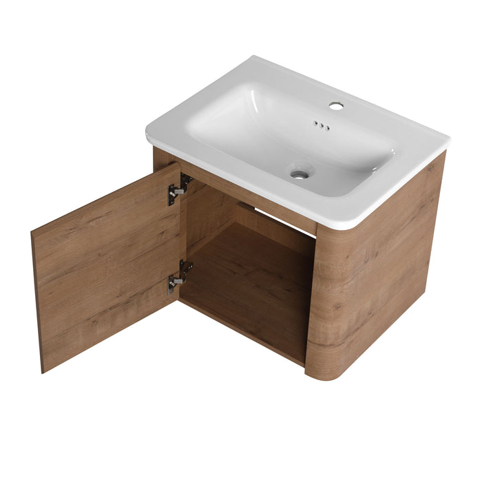 Wall Mounted Bathroom Vanity With Sink & 1 Soft Close Door