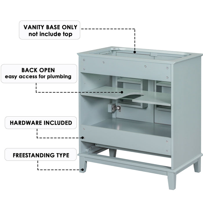 Modern Bathroom Vanity Base Only With Doors And Drawer