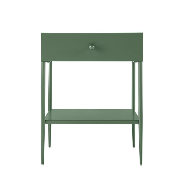 Colette - 1 Drawer Nightstand With Bottom Shelf - Green