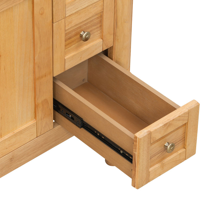 Modern Bathroom Vanity With Ceramic Sink, Soft Close Doors, Adjustable Shelves