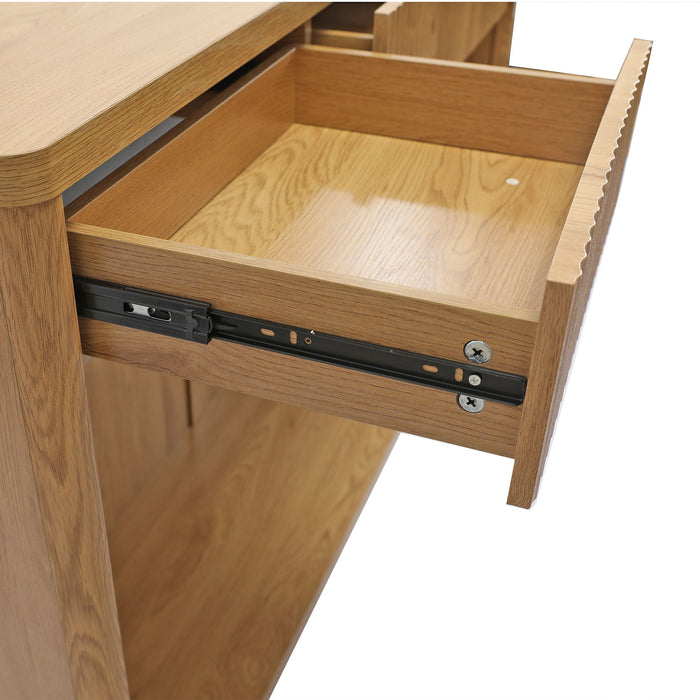 Fluted Console Table With 3 Drawers, Long Sofa Table Behind Couch For Living Room
