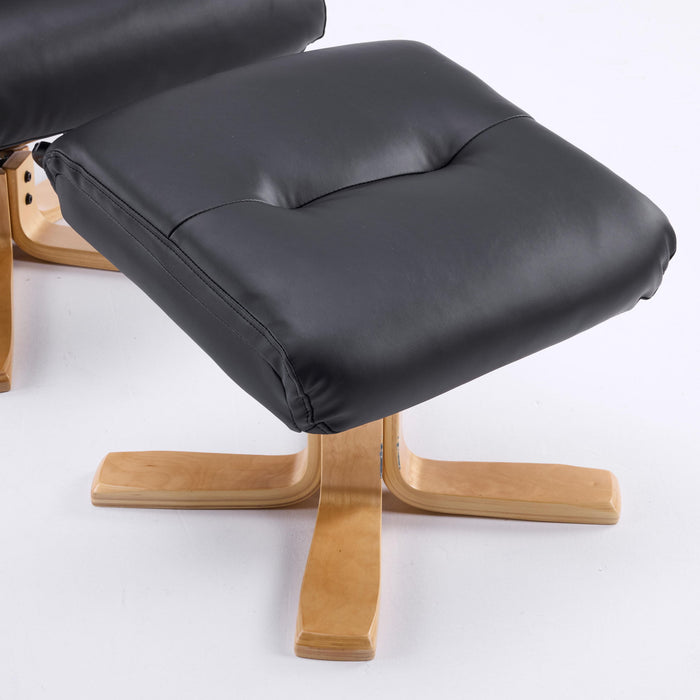 Upholstered Heated Massage 360° Swivel Accent Chair With Ottoman