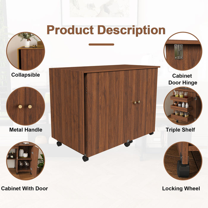 Foldable Sewing Table With Locking Casters
