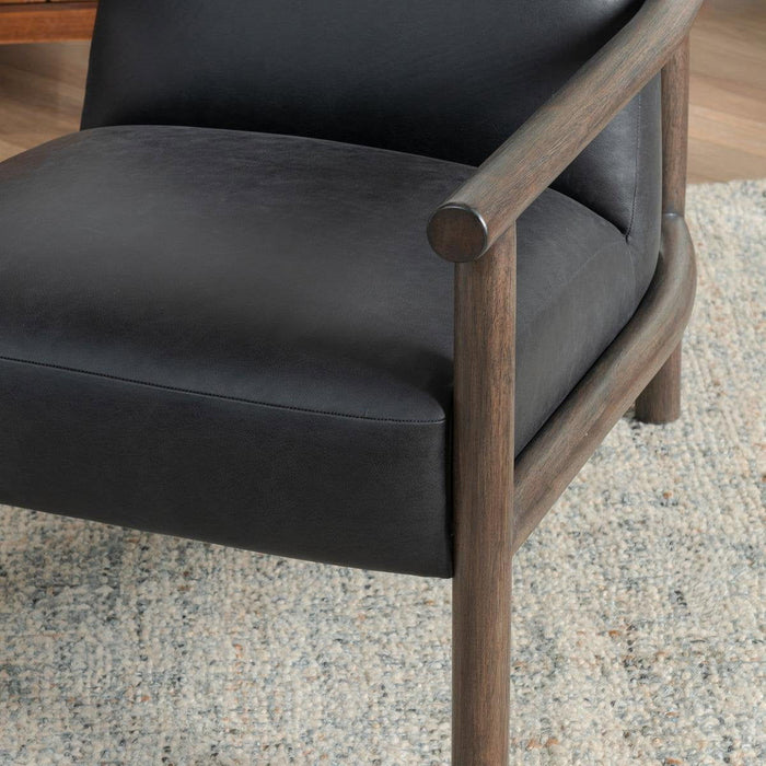 Azoria - Leather Accent Chair - Black