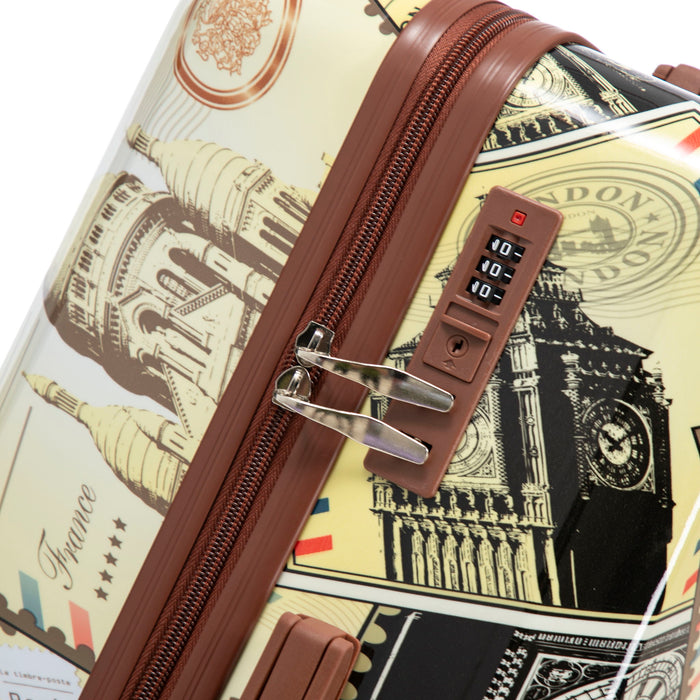 3 Piece Spinner Luggage Set 20" / 24" / 28" With Combination Lock And Silent Wheels - Black / Vintage