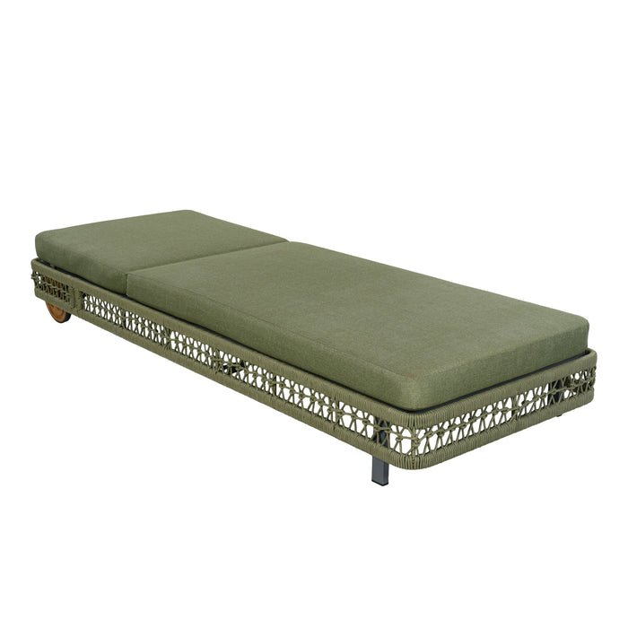 Outdoor Chaise Lounge & Wheels, 5 Position Adjustable Backrest