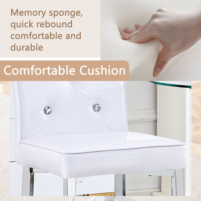 Bar Chairs & Crystal Clasp Design (Set of 2)