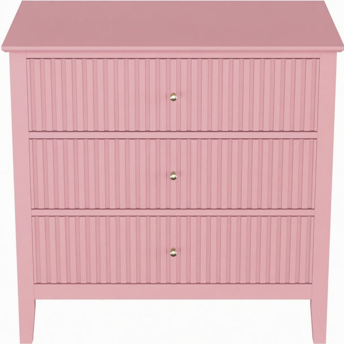 Fluted 3 Drawer Nightstand With Soft Close Slides