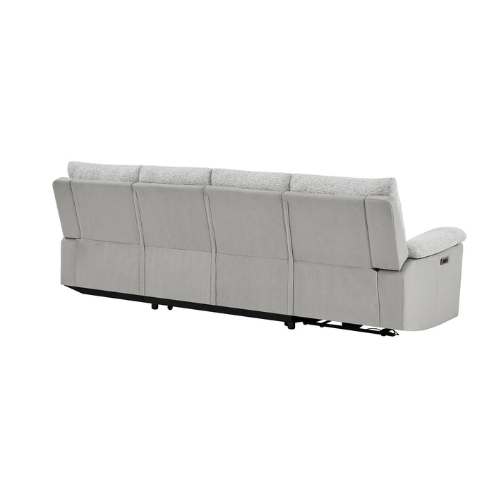 Sectional Sofa With Power Recline, USB Charging, And Storage Chaise - Gray