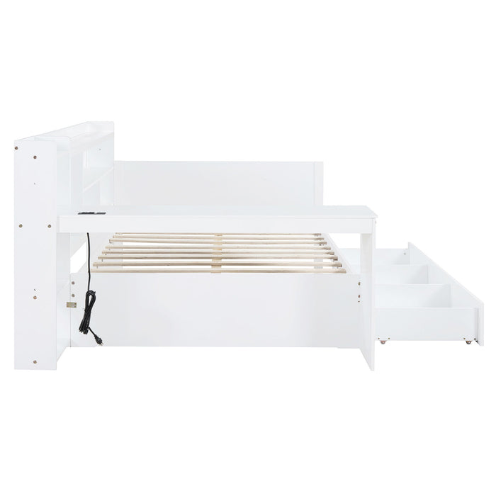 Daybed With 3 Drawers USB Ports And Desk