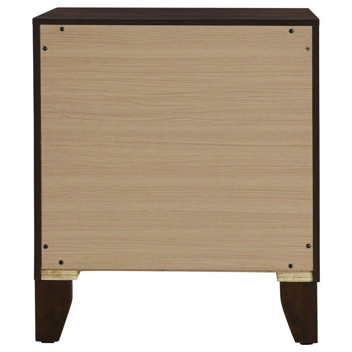 Anza - 2 Drawer Nightstand Bedside Table With Smooth Storage - Walnut