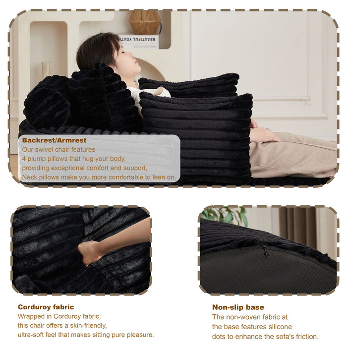 Modern Single Sofa With Backrest Pillow For Living Room