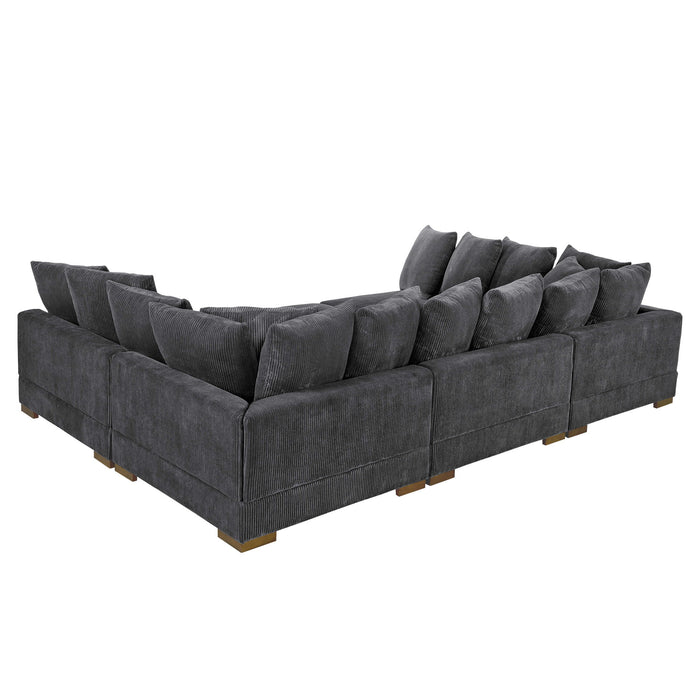 Large Seating Modular Sleeper Sectional - Dark Gray