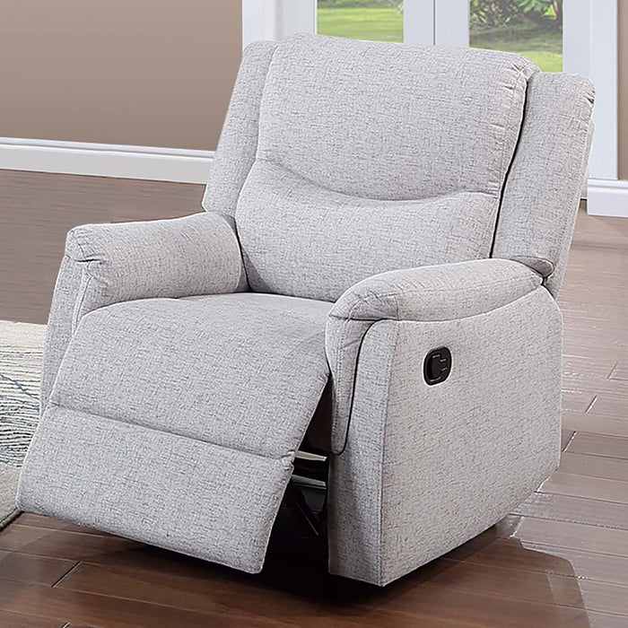 Manual Recliner With Upholstered Seat And Backrest Supportive Headrest