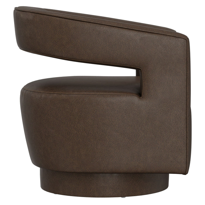 Swivel Accent Chair With Geometric Backrest