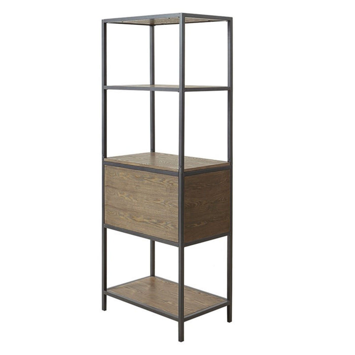 Darley - 3 Shelf Bookcase With Storage Cabinet - Gray