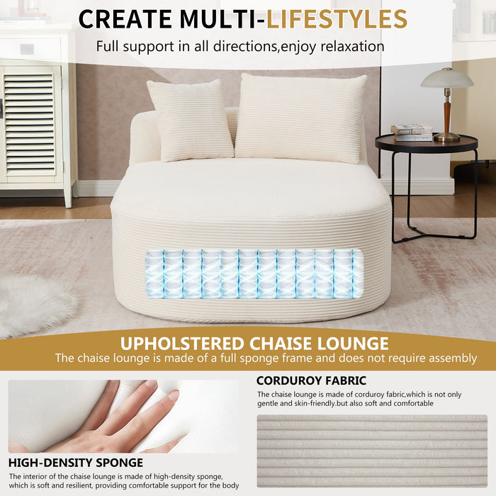 Oversized Chaise Lounge Sofa Bed With Deep Seat And Soft Pillows