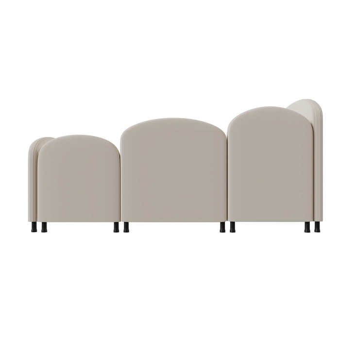 Modern Velvet Upholstered Daybed With Additional Bed Frame