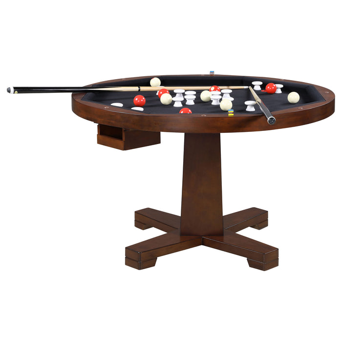 Calloway - Round Game Table With Pedestal Base - Dark Brown