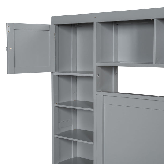 Bed With All In One Cabinet, Shelf And Sockets