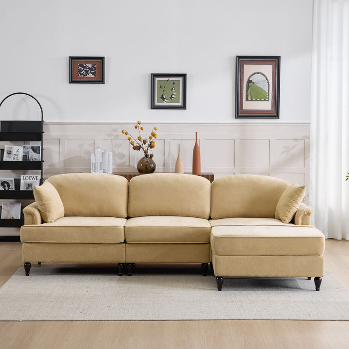 Cloud Sofa With Removable Ruffled Skirt With Ottoman And Flared Arms