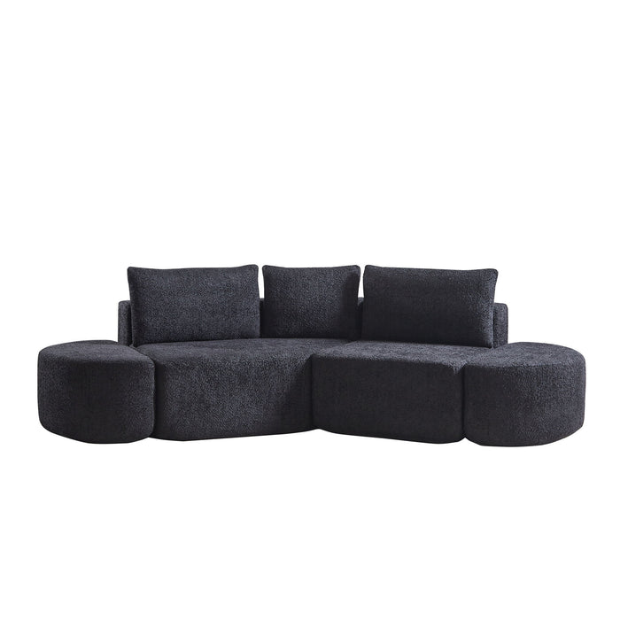 V - Shaped Modular Sofa Set With 3 Pillow