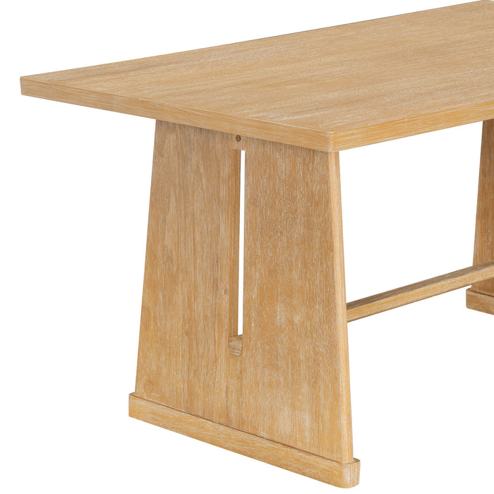 Dining Set With Rectangular Table, 4 Upholstered Chairs & 1 Padded Bench
