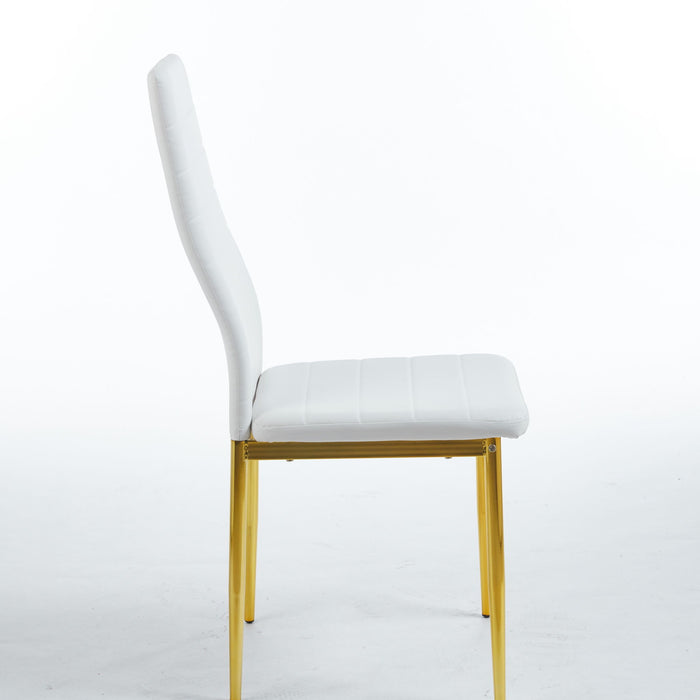 Dining Chair (Set of 4) - Gold / White
