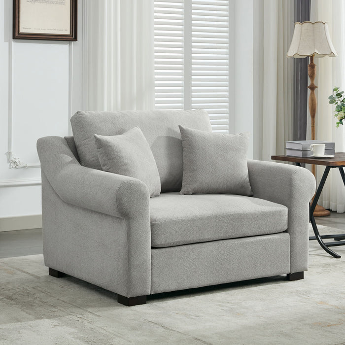 Modern Chenille Oversized Armchair, Chair And A Half, Single Sofa