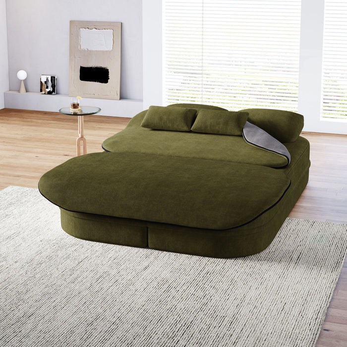 2 In 1 Foldable Sofa Bed With Multi Functional Blanket, Floor Lounge Sofa