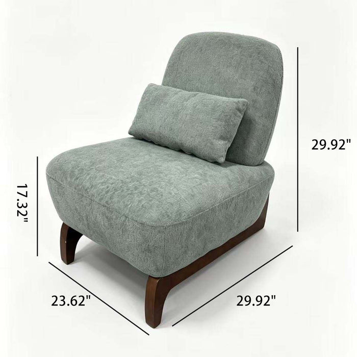 Curved Base Lazy Lounge Accent Chair - Blue / Brown