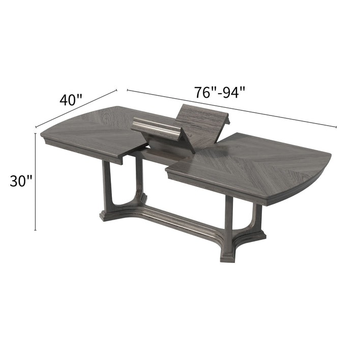 Arcus - Rectangular Dining Table With Butterfly Leaf - Charcoal Gray