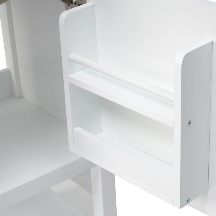 Modern Bathroom Vanity With Sink, Soft-Closing Door And Open Shelf