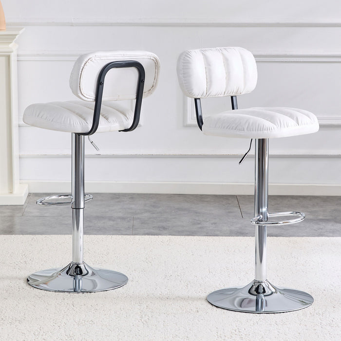 Adjustable Height Bar Stools With Footrest For Kitchen Island (Set of 2)